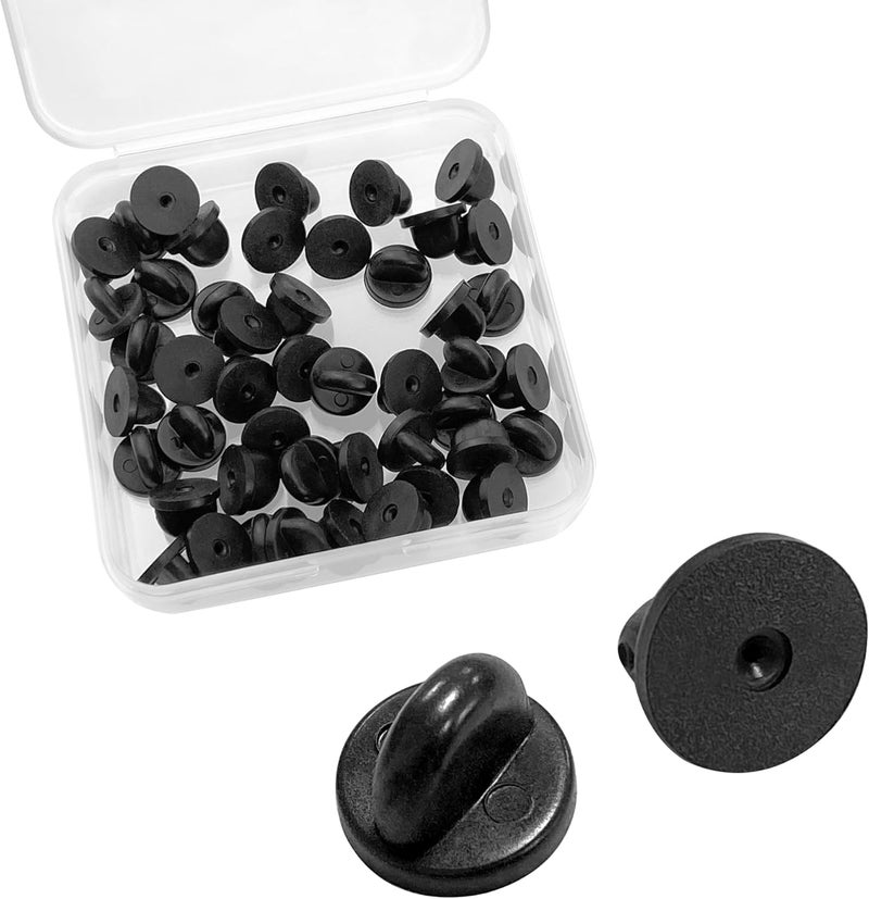 Quacc 50 PCS PVC Rubber Backings for Pins, Replacement Lapel Pin Badge Backs Holders Keepers for Replacement Uniform Enamel Badge - Image 1